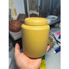 紫砂茶葉罐 洋桶茶葉罐 宜興原礦黃降坡泥 半斤容量 密封性好 儲茶 醒茶, 如圖所示, 1個