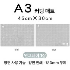 재단용 매트 컷팅 재단 다이 칼받침 그린) 매트(민트 작업대 격자 사이즈 A3 공방, A3 연회색