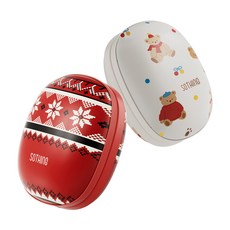 SOTHING 雙溫暖暖手寶 迷你便攜 三檔調溫 磁吸分體設計 石墨烯發熱, 叮噹熊(白色), DSHJ-S-2520