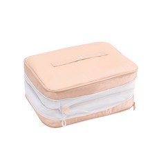 透氣網格運動收納包 輕巧便攜 多功能衣物整理袋, 粉色, 1個