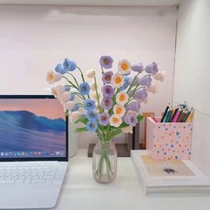 DIY手工坊 手工編織鈴蘭花束 針織品, 1個, 膚色鈴蘭可做6支材料包,無花束包裝紙