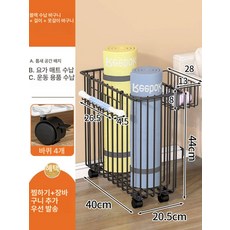 폼롤러 요가매트정리대 폼롤러보관선반 홈트 스탠드, 1개, 블랙 중형 [행거 후크 포함] 표준