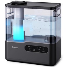 BREEZOME 침실 대형 방을 위한 5L 가습기 36H 탑 필 쿨 미스트 7가지 색상 무드 라이트 타이머 가정 아기방 식물을 위한 조용한 초음파, BREEZOME 침실 대형 방을 위한 5L 36H 탑
