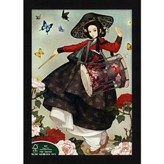 퍼즐라이프 우나영 목단화여인 II 인물화 한복 500피스 직소퍼즐액자 PL742, 퍼즐+우드블랙액자, 액자세트, 1세트