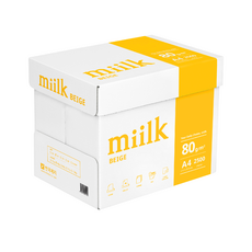 한국제지 밀크 베이지 복사용지, 80g A4 미색 (2500매), 1박스