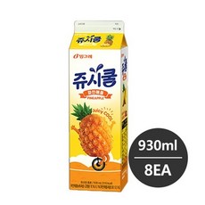 빙그레 쥬시쿨 파인애플 930ml 8개 냉장배송