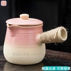 台灣暢銷大容量罐罐烤奶壺，網紅高溫陶瓷圍爐煮茶器具，家用明火耐熱高溫煮茶罐，烤奶茶壺陶瓷壺, 淺藍色,1100毫升(大號帶蓋), 1個
