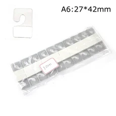 100pcs PVC 슬롯 구멍 접착제 교수형 탭 태그 후크 상품 패키지 상자 가방 Peghooks 디스플레이, 05 style 2