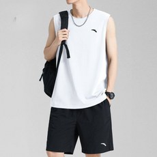 ANTA 速乾大師 運動套裝 男款 夏季無袖背心透氣短褲兩件套