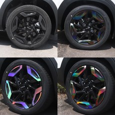 [비브랜드] 피그파인더 18인치 휠마스크 바퀴 스크래치 흠집 찍힘커버 기스보호 차꾸미기 시트지 스티커 DIY 자동차용품 더뉴셀토스 호환, RGB카본(한대분), 1개