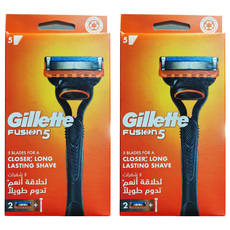 질레트 퓨전 5 면도기 핸들 + 면도기날 2개입, 2세트