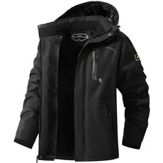 MAOYSSEN 남성용 스키 재킷 따뜻한 겨울 스노우 코트 방수 마운틴 윈드브레이커 스노우보드 재킷 하이킹 트래벌용 후드 블랙 카모