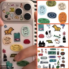 웨젼 다이어리 입체 스티커 캐리어 노트북 폰 미러 꾸미기 3종, 1세트, 혼합색상