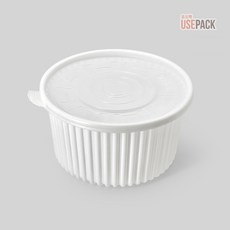 유즈팩 JS 225파이 탕용기 대 백색 50개 세트 감자탕 대용량 포장 배달, 1개, 50세트