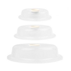 레몬글라스 플랫 전자레인지용 음식덮개 푸드커버 3종세트 국내생산 BAPFREE, 아이보리 핸들 -플랫형, 1개