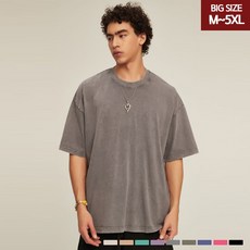 디커스텀 남녀공용 피그먼트 오버핏 빅사이즈 반팔티 M~5XL