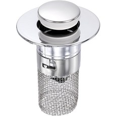 uxcell 욕실 싱크대 배수 스트레이너 탈착식 스테인리스 스틸 필터 바구니 헤어 캐처 장착 1.18-2.36인치 욕조용 박스 포함 구멍, 2