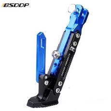 摩托車支架 摩托車單邊撐改裝 電動車腳撐 側支架 調節腳穩固器 側腳架 單腳架, 側邊撐藍色（送彈簧+安裝工具）