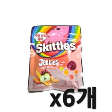 스키틀즈 젤리 후르츠 믹스, 6개, 42.5g