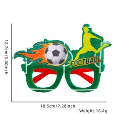 2026 축구 팬 안경 축구 리그 바 클럽 파티 장식 소품 월드컵 팬 용품 맞춤제작 가능, 프리 사이즈, 그린 코트 슈팅 모델