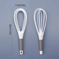 1Pcs 실리콘 로터리 수동 계란 거품기 다기능 미니 계란 거품기 주방 베이킹 믹서 교반기 도구, 기타, 02 white