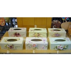*︵House傢飾︵* 精緻花卉面紙盒 (玫瑰.紫色非洲菊.牡丹.蓮花) 6款新款