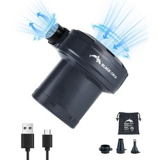 풍선용 블랙 오르카 휴대용 공기 펌프 4000mAh 배터리 USB 충전식 6kPa 전기 에어 매트리스용 급속 팽창 배출구 풀 플로트 진공 보관 가방, Deep Grey
