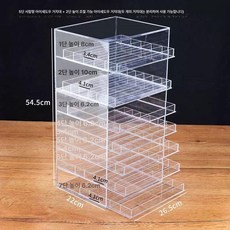아크릴 서랍 섀도우 아이섀도 수납함 투명, 일반 다섯 층+높이 두 층