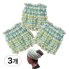 솔리마켓 고급 샤워 헤어캡 사우나모자 찜질방 세안밴드, 3개, 그린