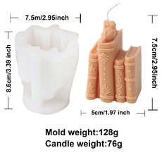 3D 실리콘 양초 DIY 석고 수지 장식 주조 프레임 금형 시멘트 에폭시 스타일, Book Mould 4