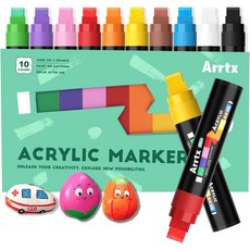 아트엑스 아크릴 마카펜 세트 15mm 팁 / 점보형 생활방수 전문가용, 10색, 1개