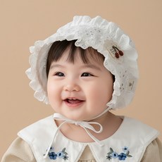 몽실이 아일렛 레이스 베이비 보넷 봄 여름 가을 유아 여아 모자 나들이