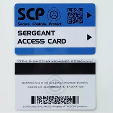 SCP scp 재단 키 만능 카드 1 2 3 4 5 등급, SERGEANT