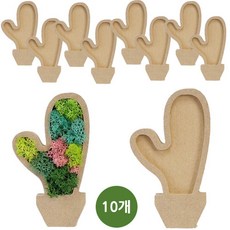 키득키득 WD1631 우드공예 MDF 모스화분 선인장, 10개, 단일