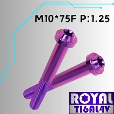【瘋螺絲】ROYAL M10*75F P:1.25 飛碟頭型螺絲 64鈦/鈦合金螺絲 皇家紫, 1個
