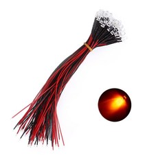 220V 저항내장형 3파이 LED 오렌지 표시등 와이어 케이블 일체형 콘센트 스위치 배전반 전원표시 DIY 전기부품, 10개