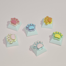 귀여운 기계식 키보드 키캡 포인트 스티커 3가지 (키캡키링호환), 청축, cat, 냥이 발바닥6개+키캡6개