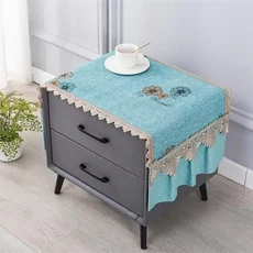 유럽 꽃 먼지 커버 침대 옆 테이블 냉장고 전자 레인지 주방, 04 13, 01 50x80cm