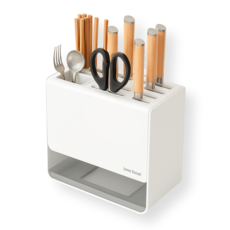 알템프 미끄럼방지 물빠짐 고정형 벽걸이형 탄소강소재 칼꽂이, 1개, 퓨어 화이트