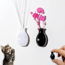 으노상점 자석화병 자석화분 냉장고 냉장고자석화병, 화이트 + 블랙 2개 세트