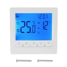 LCD 가스 보일러 온도 조절기 3A 주간 프로그래밍 가능한 실내 난방 스마트 흰색/파란색 디스플레이, 01 Blue backlight