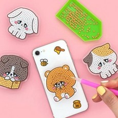 윤댕DIY 보석십자수 시무룩 프렌즈 팝톡 랜덤 방과후 학습 준비물 어린이, 1개, 상세페이지 참조