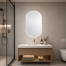 皮爾森 觸控調光橢圓智能鏡 55x90cm LED浴室鏡 可調色溫明暗 正面發光 除霧鏡 掛鏡 HR24752