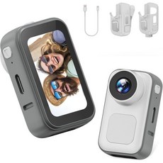 1080P 미니 바디 카메라 PX30 엄지손가락 크기 착용형 액션 캠 1.47인치 LCD 화면 350mAh 배터리 90분 녹화 오디오 녹음 루프 바이크 오토바이 헬멧 및 야외, White