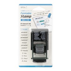 일본디자인문구 미도리 스탬프 로테이팅 손목 패턴 35376006, 요일 및 날씨, H76xW44xD26mm