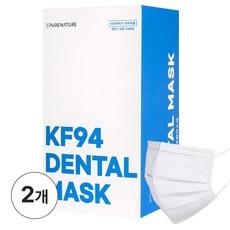 퓨어네이처 KF94덴탈마스크 국산 숨쉬기편한 마스크 개별포장, 30매입, 2개, 화이트 대형