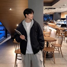 ANYOU 봄철 가을 남성 맨투맨 빅사이즈 오버핏 남성 후드티 코트 카디건