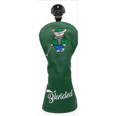 美風barudan golf 綠色小熊合成皮革木桿球套組 可愛造型 高爾夫球桿保護套, 1個, 球道木, 綠色, 1個裝