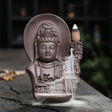 紫砂如來觀音倒流香薰爐家居擺件, 萬佛朝宗觀音