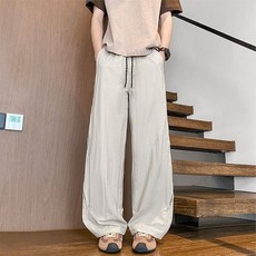 XIYULIMAN 남성 루즈핏 캐주얼 밴딩 긴바지